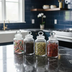4-Pcs Rustic Design Handmade Glass Canister Set (2007) by Limon