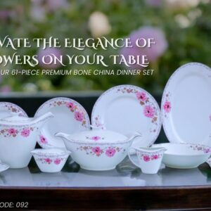HAIF PRINT DINNER SET 61 PCS LUXURY SUPER BONE CHINA ( P SHAPE)