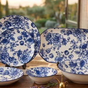 BLUE FLOWERS 28 PCS.S ELEGIANCE DINNER SET IN BOOZE PRINT PREMIUM QUALITY SUPER BOWL CHINA PRODUCT CODE:GC28