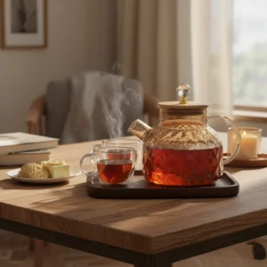 Golden Glass Teapot with Stainless Infuser